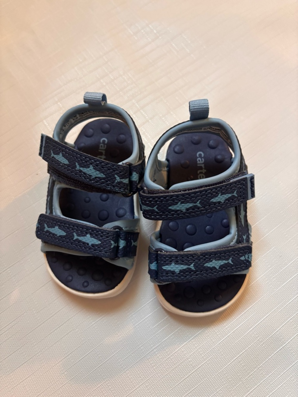 Carter's Navy and Light Blue Shark Strap Toddler Sandals